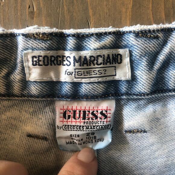 Guess Georges Marciano high rise cut off jean shorts women's size 29 - Picture 3 of 8